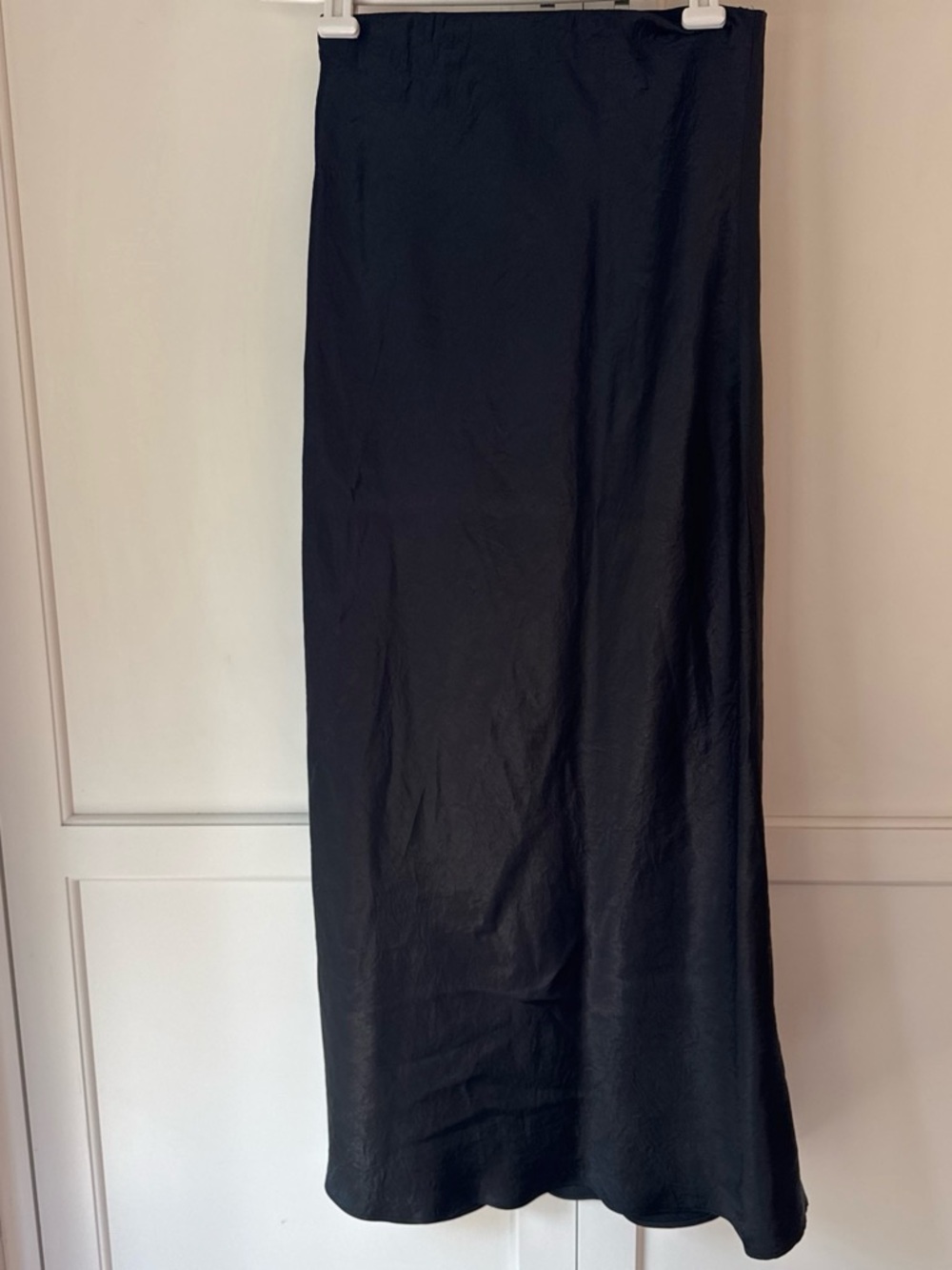 Babaton Black Satin Maxi Skirt